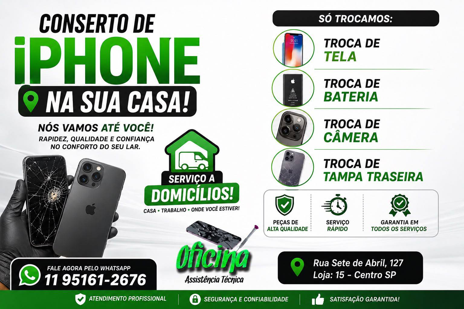 Divulgação de conserto de Celular em domicílio
